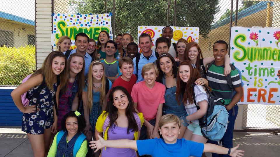 Lauren with cast on set of a disney music video