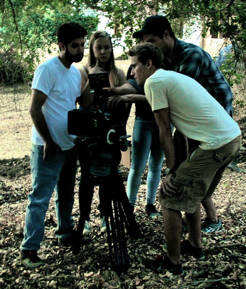 Gil Cano, Kelly Jane Newton, Carolina Dadayan, Harrison Reynolds and Edouard Le Grelle on the set of The Gate of Oaks