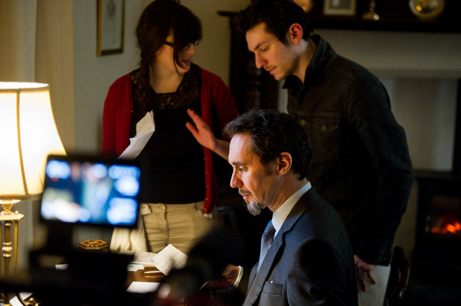 Adam Stephen Kelly, Guy Henry and Natalie Hanley on the set of Done In.