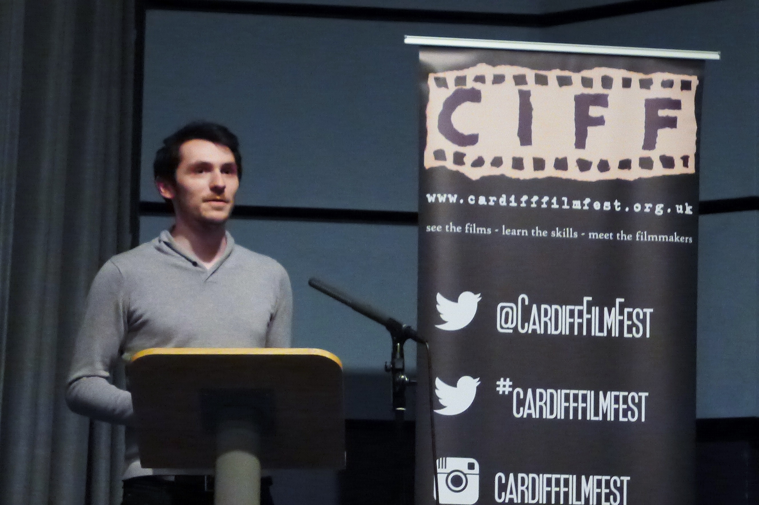 Adam Stephen Kelly at the 2015 Cardiff Independent Film Festival.