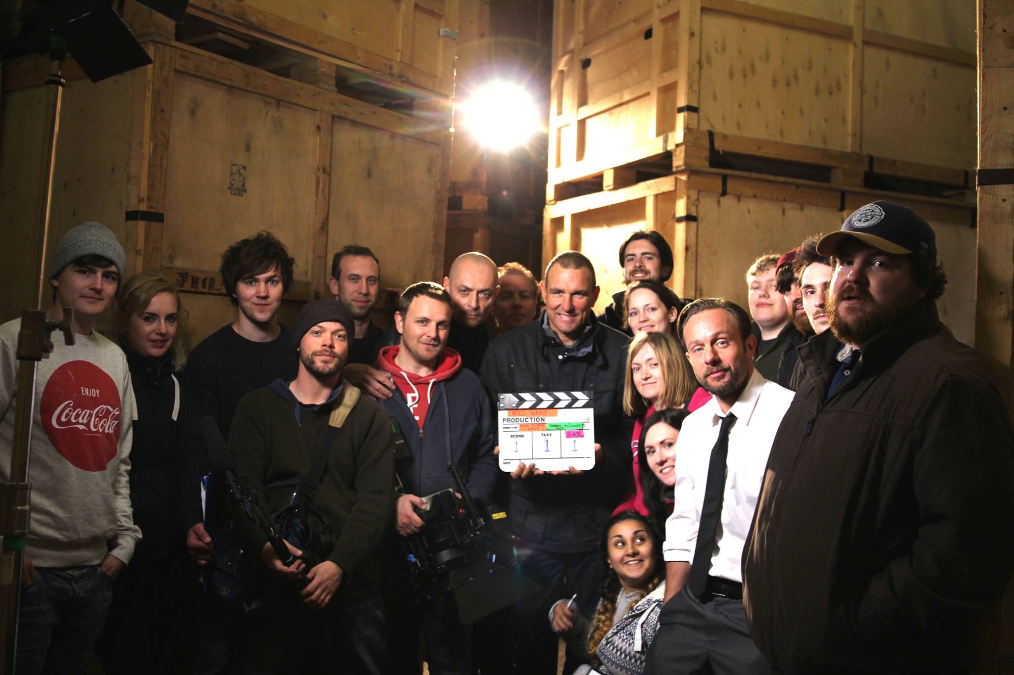 Adam Stephen Kelly with cast and crew of Kill Kane.