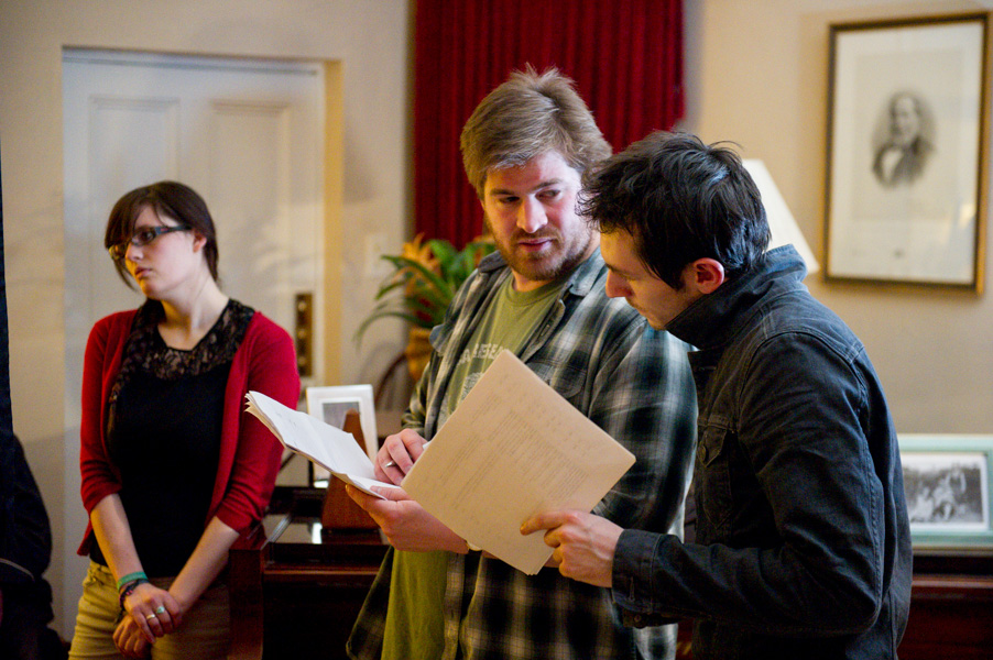 Adam Stephen Kelly, Graham Neale and Natalie Hanley on the set of Done In.