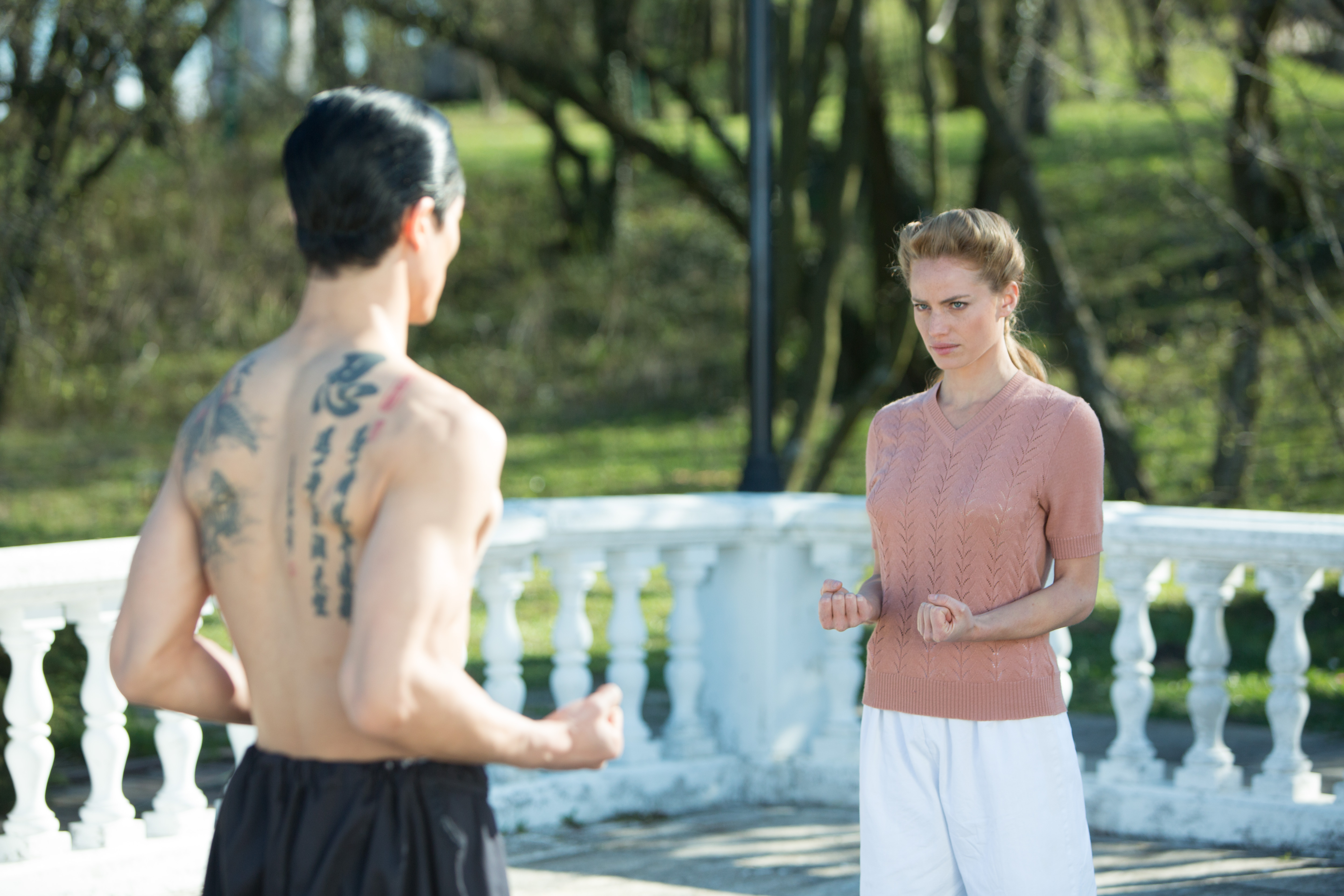 Still of Yaara Benbenishty and Alexandre Nguyen in Exodus to Shanghai (2015)