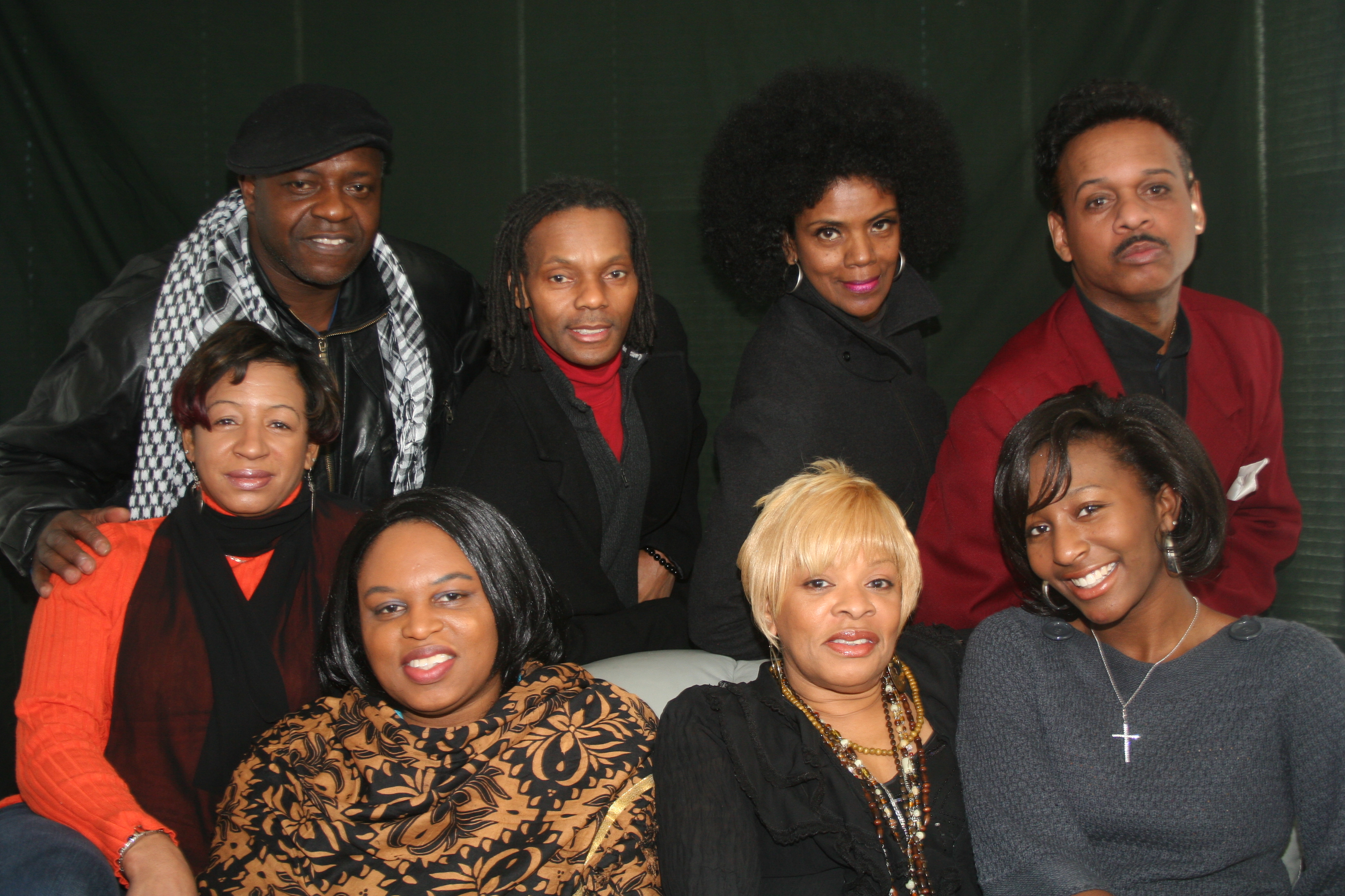 Top Row: Charles 'Matumbi' Jackson, Lee Smith, Kushelia Shukhu, Joe Banks Jr., Bottom: Bonita Andrade, Chemi Che-Mponda, Linda Henderson & Catrina Andrade