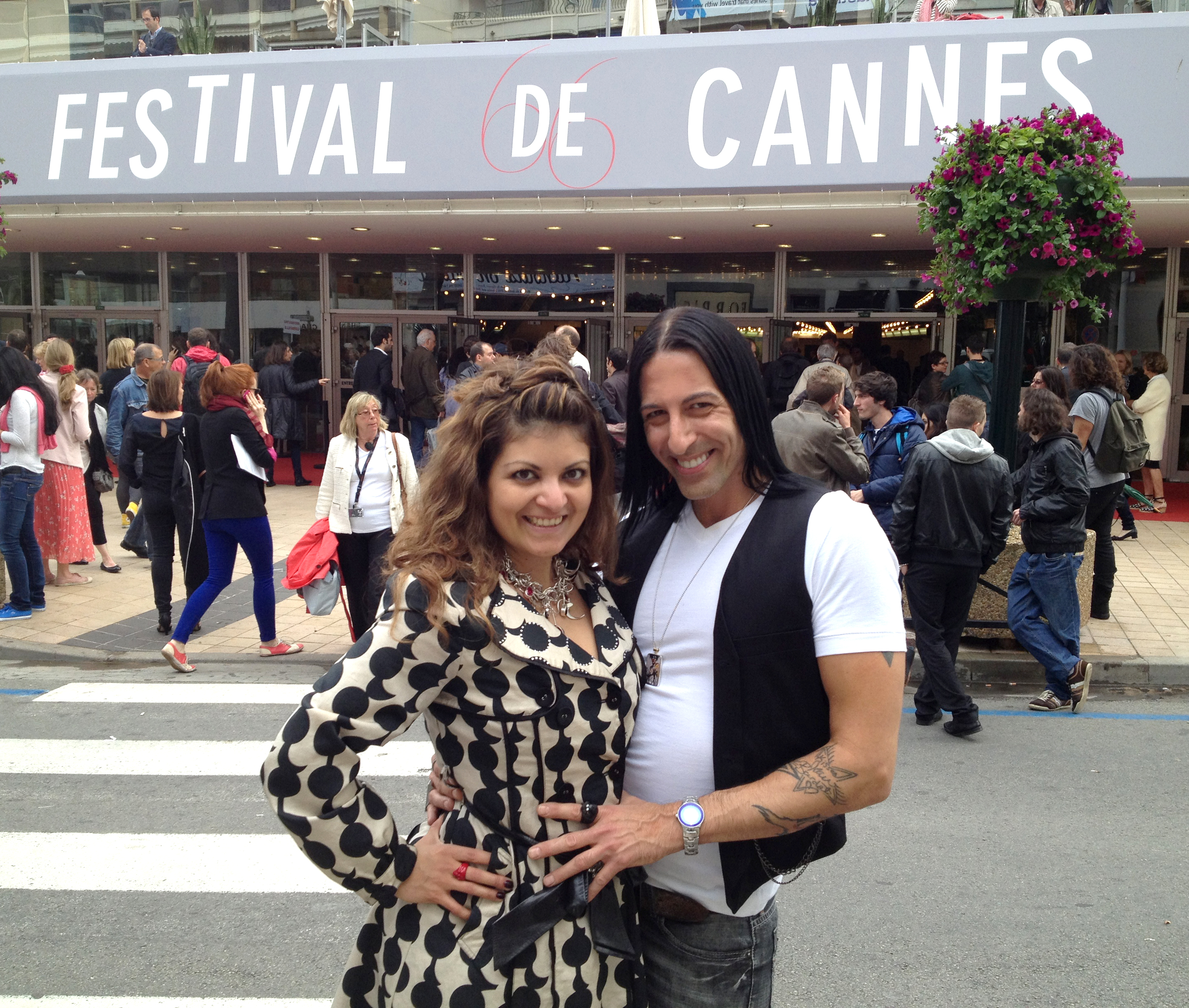 Filmmaker Patricia Chica and actor Richard Cardinal at the Cannes Film Festival.