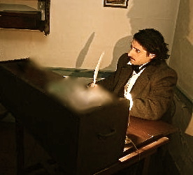 Actor Tristan Laurence-Perez as Edgar Allan Poe in 