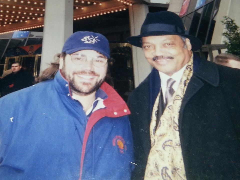 Me and Jesse Jackson at the Super Bowl in Atlanta.