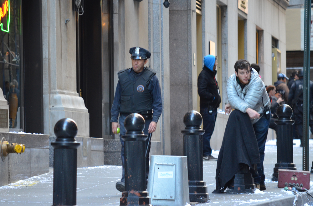 Jedidiah Dore on set of The Dark Knight Rises.