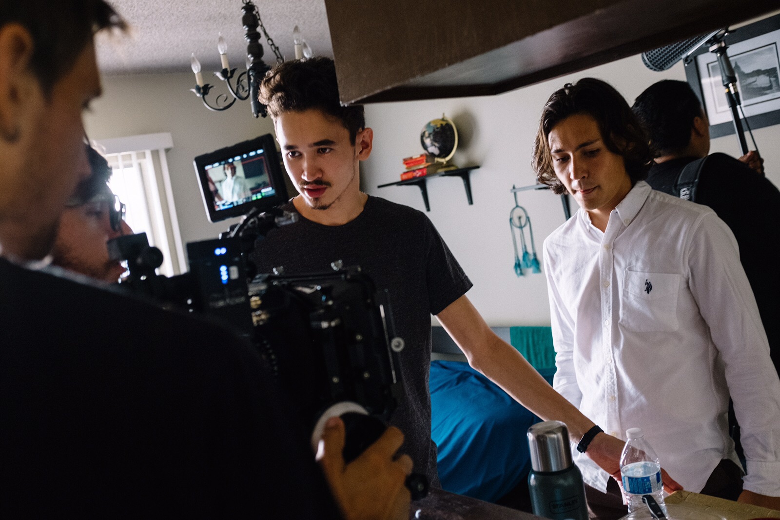 Anatoliy Ogay on set with Medet Shayahmetov, director of Brothers.