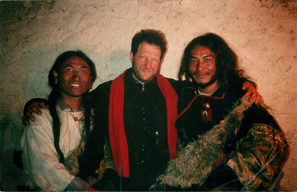 Tsering Dorjee, Daniel Ostroff, Gurgon Kyap on the set of Oscar-nominated feature HIMALAYA in Dolpo, Nepal