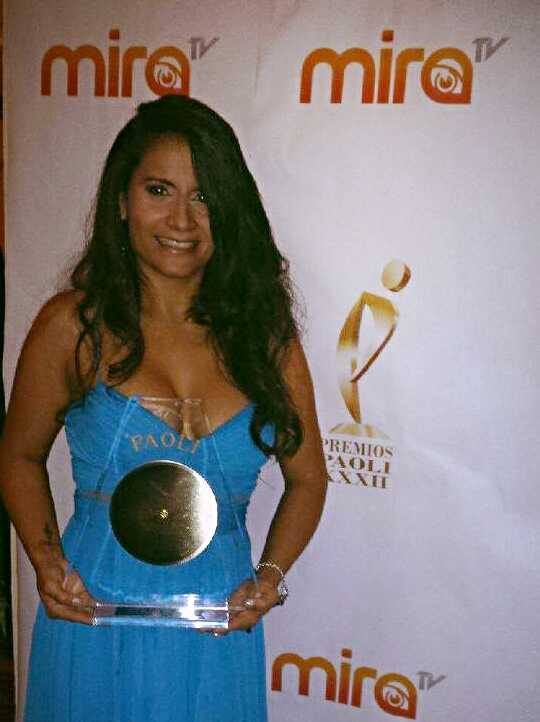 Ivelize with her Paoli Awards for La Gran Alondra