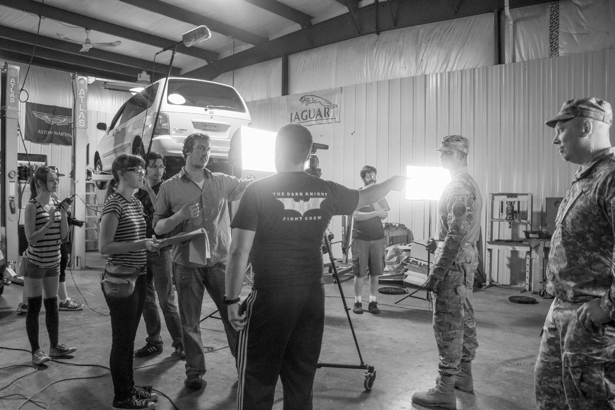 Directing and filming on the set of Rare Breed - A Marvel Fan Film retrohawkproductions.com