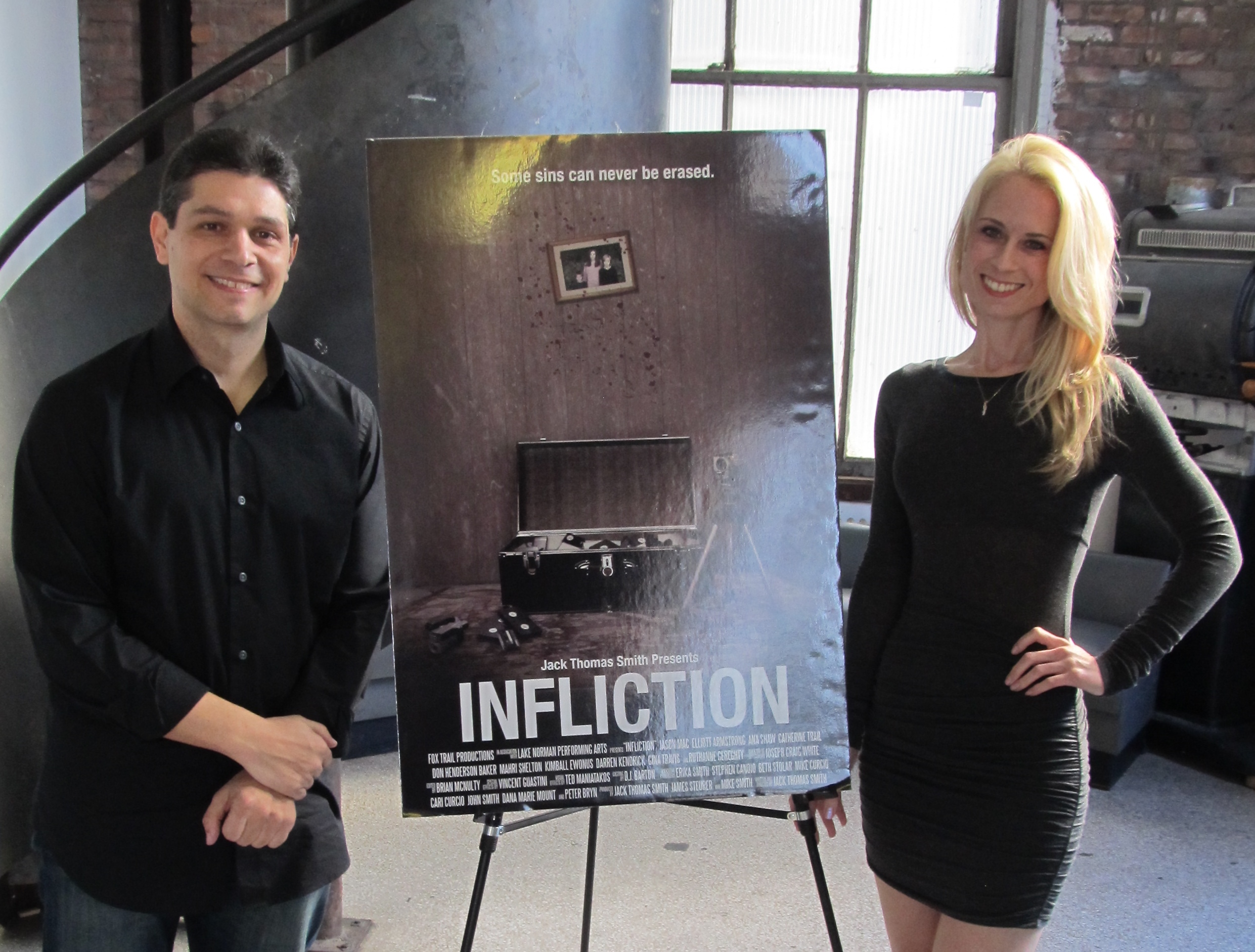 Mandy Del Rio and Director Jack Thomas Smith, INFLICTION premiere in NYC.(2014)