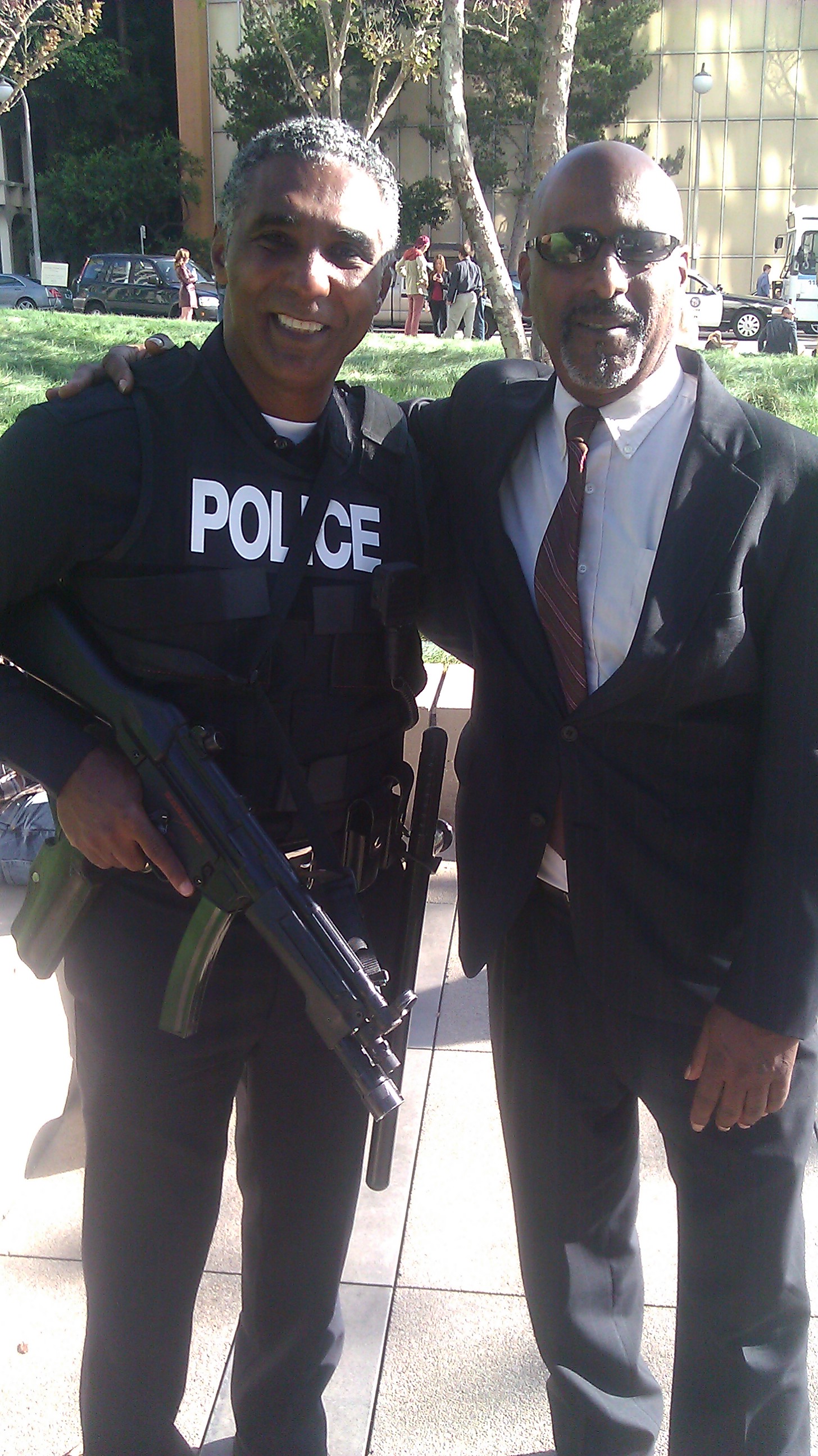 On Set of The After Andray Johnson S.W.A.T. & Christopher Baskerville Buisnessman 10-12-2013