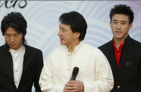 Jerry Liau attending the red carpet with Jackie Chan