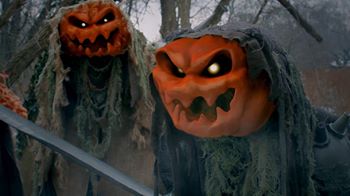 Me (on left) with David Gechman, as Pumpkin Soldiers, in the upcoming 