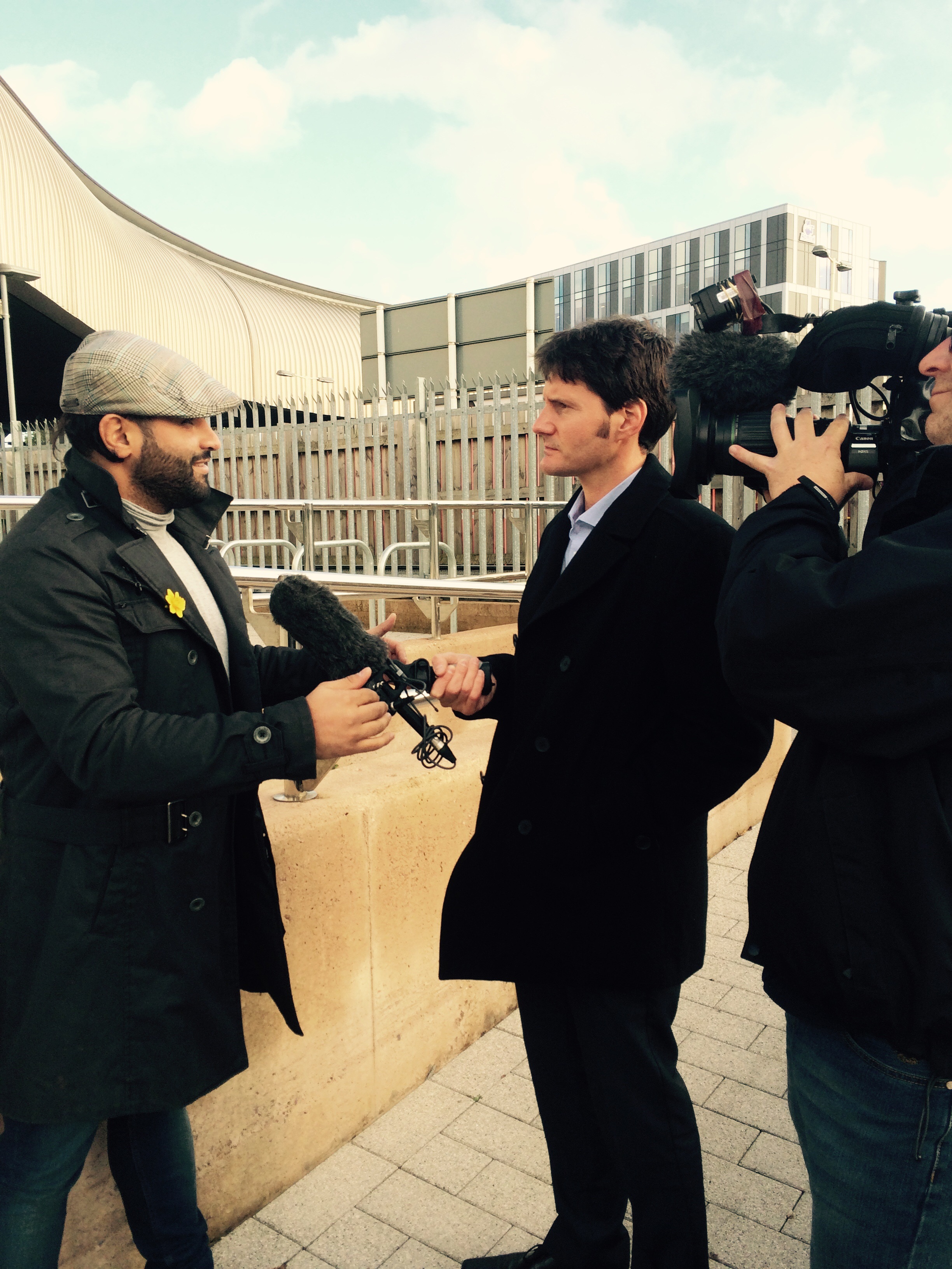 Interview with BBC Wales News about National theatre Wales street theatre play 