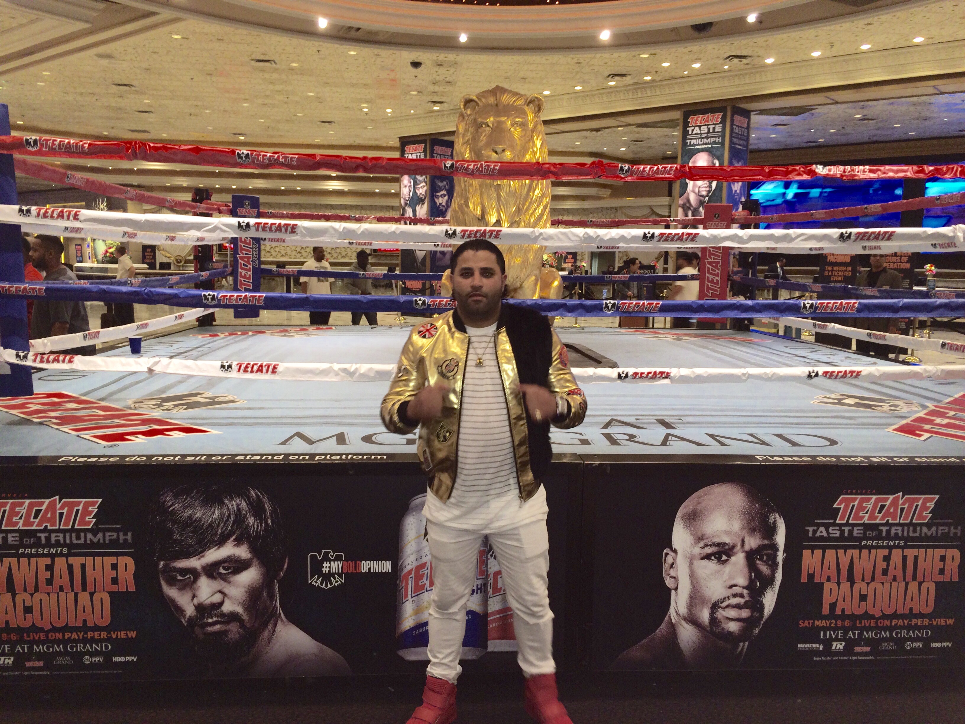 Thaer Al-Shayei at the MGM grand hotel and arena Las Vegas Nevada for one of the biggest boxing fights in history! Floyd Mayweather Jr vs Manny Paciuo 2015.