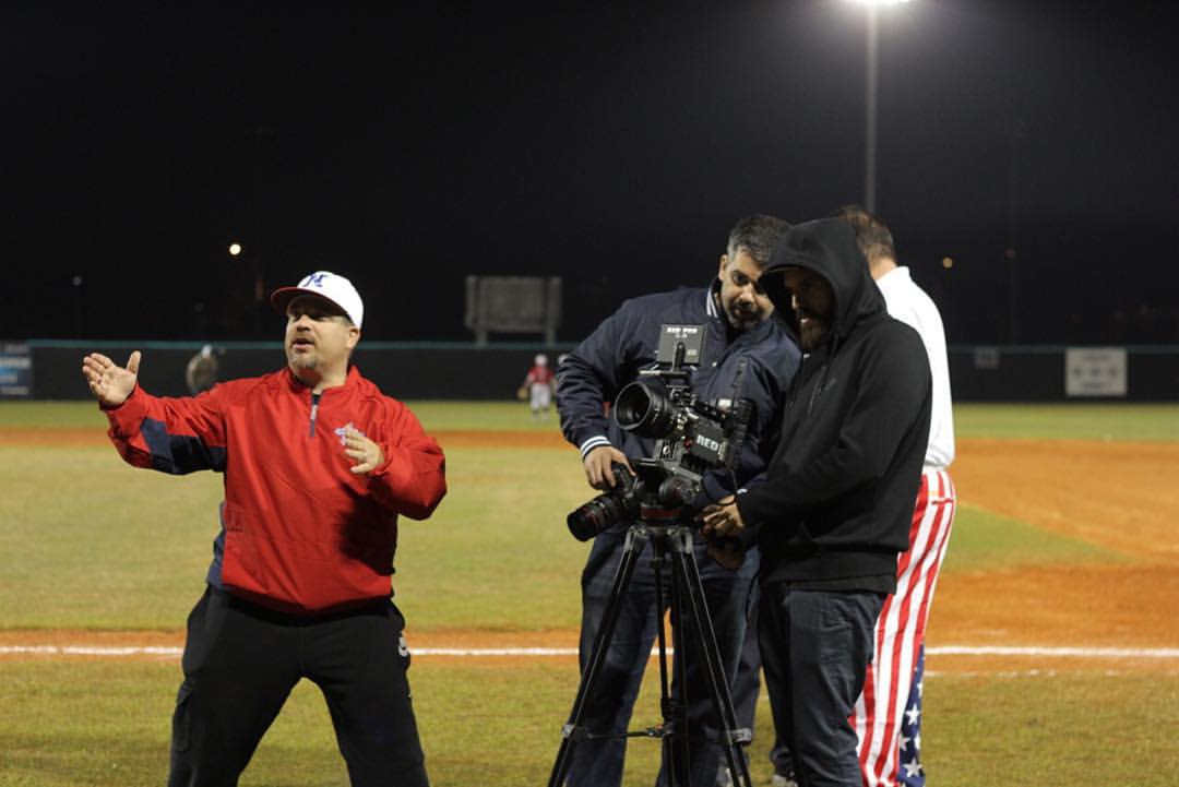 Director Jose Sagaro going through different angles with D.P. David Cabrera 2014 MLB.com / USSSA / All-American Allstar Game Commercial
