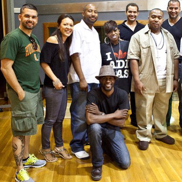 Cast and crew finishing BET Aliyah Tribute with Missy Elliot and Timbaland