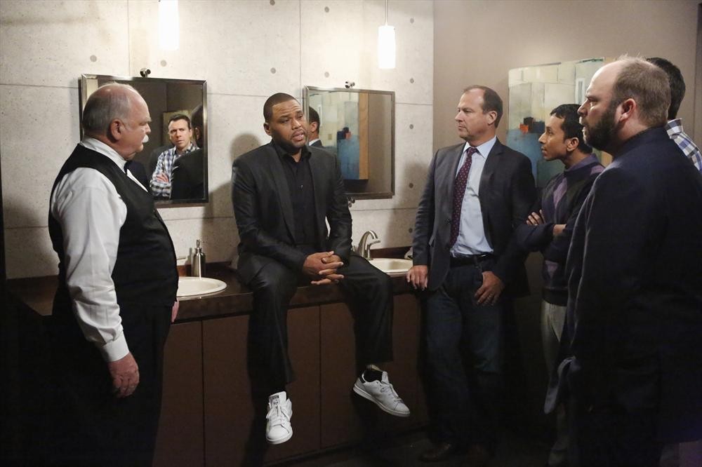 Still of Anthony Anderson, Richard Riehle, Joel Spence and Raja Deka in Black-ish (2014)