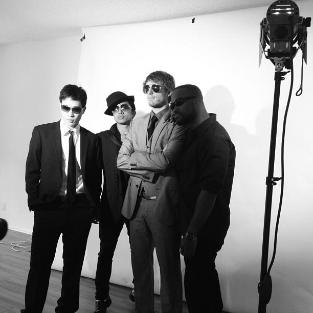 Jesse Welch, Hayden Szeto, Phil Polite, and Maneesh Shashikumar at a photoshoot