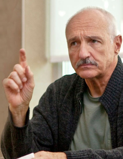 Michael Gross as the embittered 