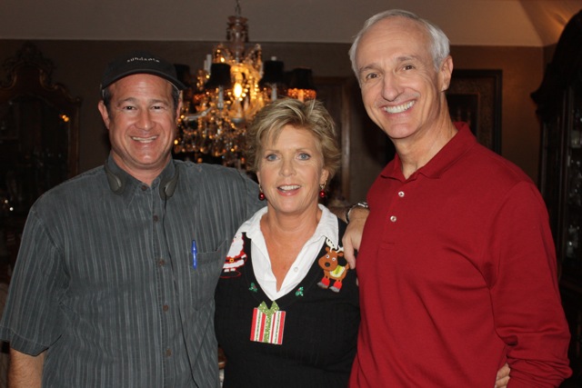 Director David Mackay with Meredith Baxter and Michael Gross on the set of 