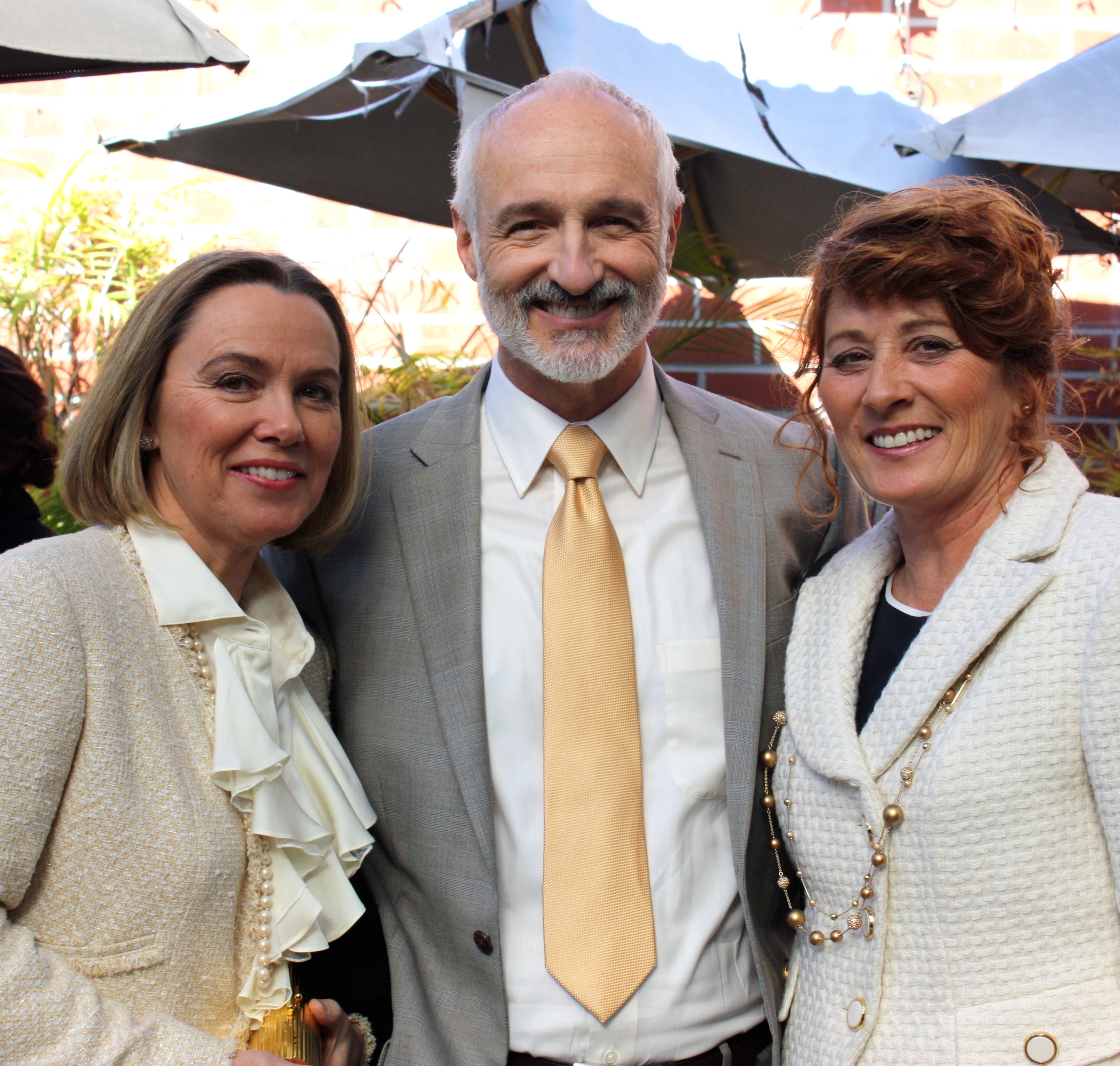 Michael Gross with actresses Lucinda Jenny and Annie Corley on the set of the 2012 Lifetime movie, 