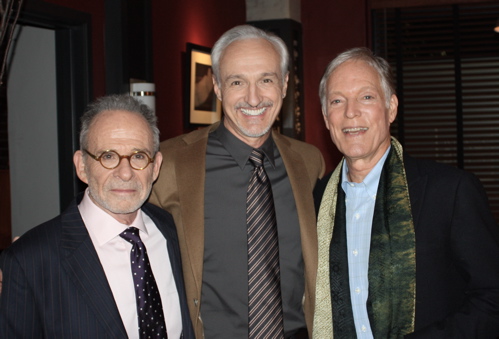 Michael Gross with actors Ron Rifkin and Richard Chamberlain on the set of 
