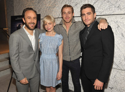 Derek Cianfrance, Ryan Gosling, Jake Gyllenhaal and Michelle Williams at event of Blue Valentine (2010)