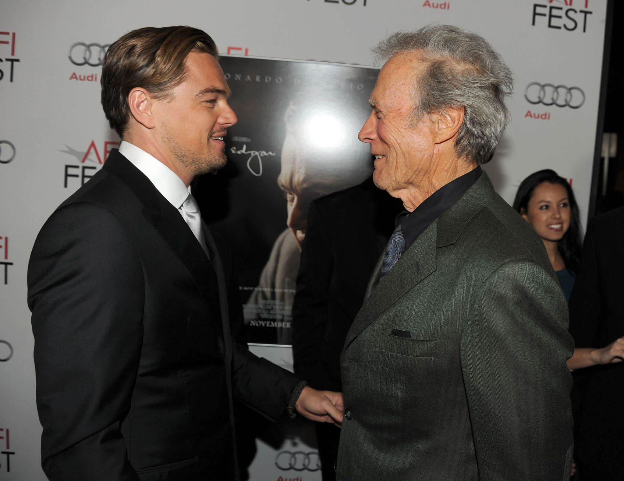 Leonardo DiCaprio and Clint Eastwood at event of J. Edgar (2011)
