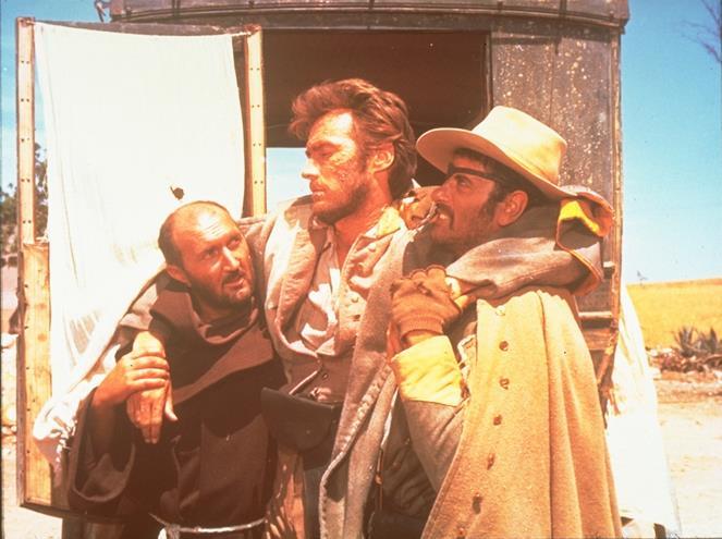 Still of Clint Eastwood, Angelo Novi and Eli Wallach in Geras, blogas ir bjaurus (1966)