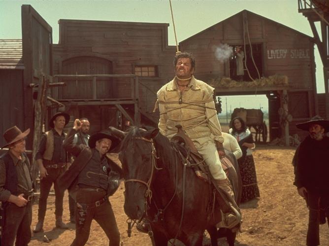 Still of Clint Eastwood, Fortunato Arena, John Bartha and Eli Wallach in Geras, blogas ir bjaurus (1966)