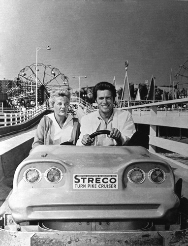 Clint Eastwood and wife Maggie at Pacific Ocean Park (aka P.O.P.) circa 1960s