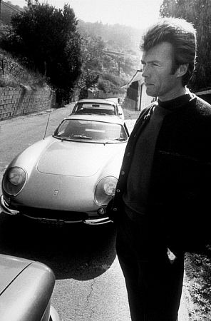 Clint Eastwood with his Ferrari 275 GTB, 1965.