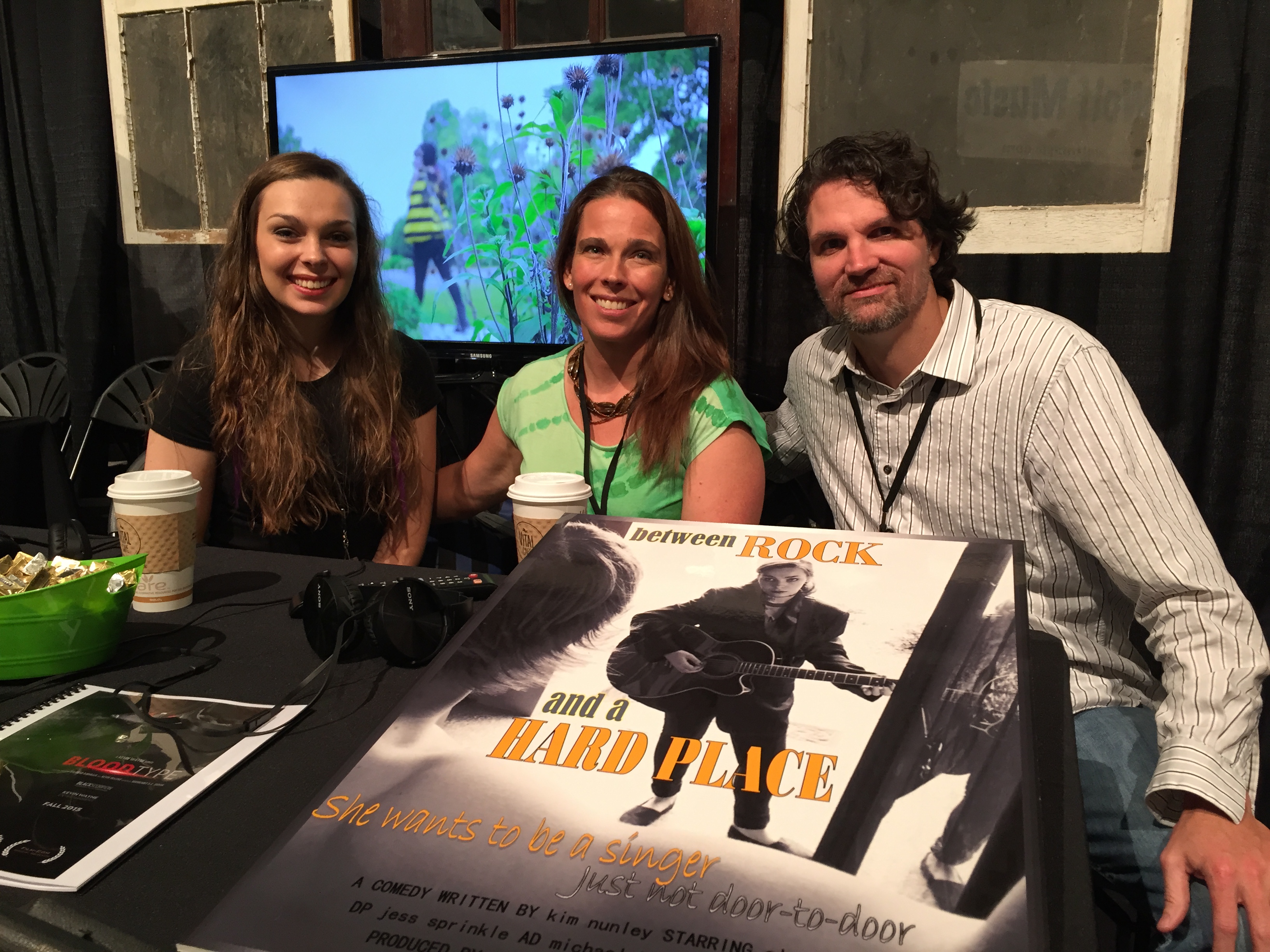 At our Nashville Film-Com booth. Producing a short film comedy with Alyssa Meyer and Bennett Rodgers