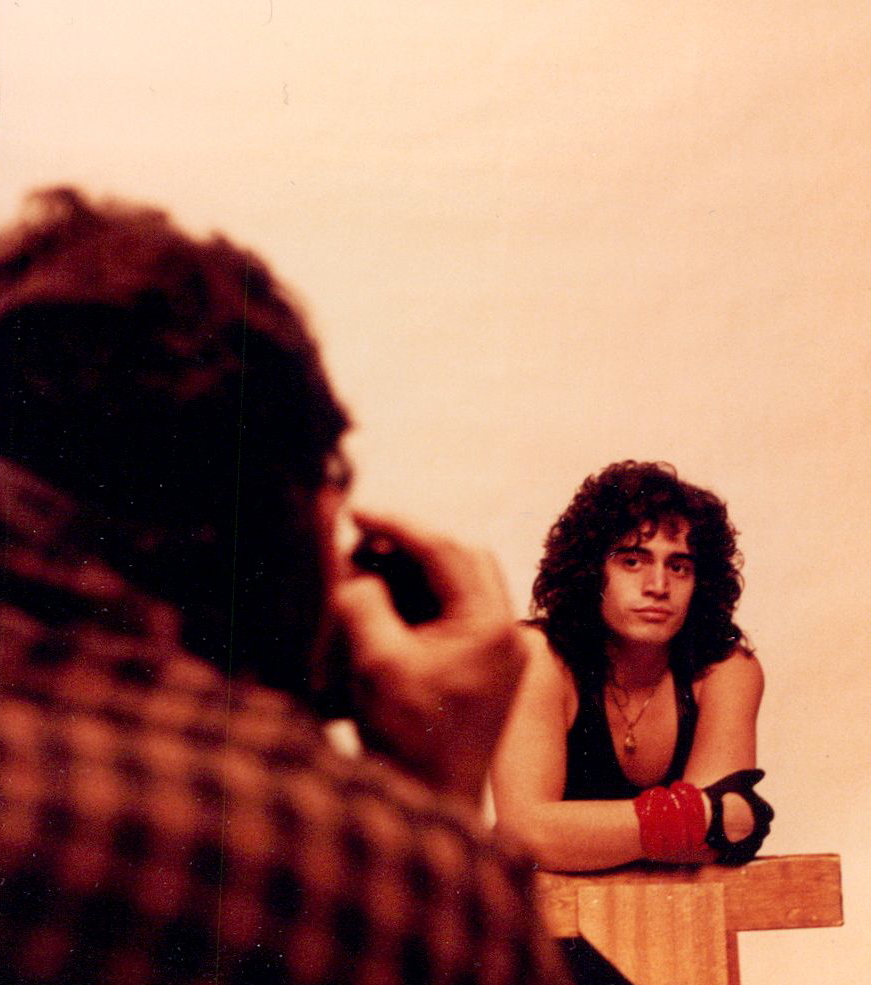 Sandford Speiser of CBS Records photographing Gerard de Marigny of AMERICADE at CBS (Blackrock) NYC - c. 1983.