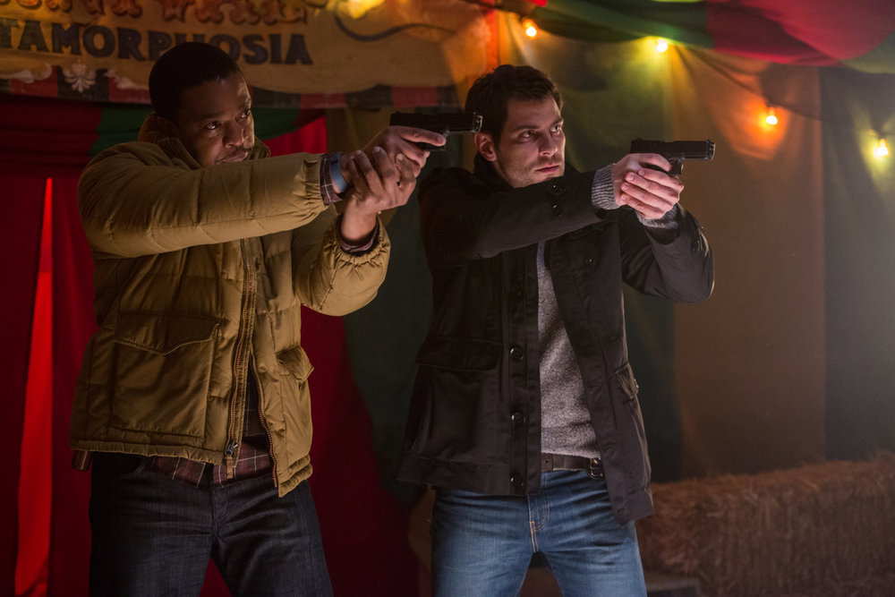 Still of Russell Hornsby and David Giuntoli in Grimm (2011)