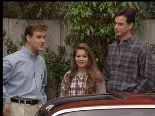 Still of Candace Cameron Bure, Dave Coulier and Bob Saget in Full House (1987)