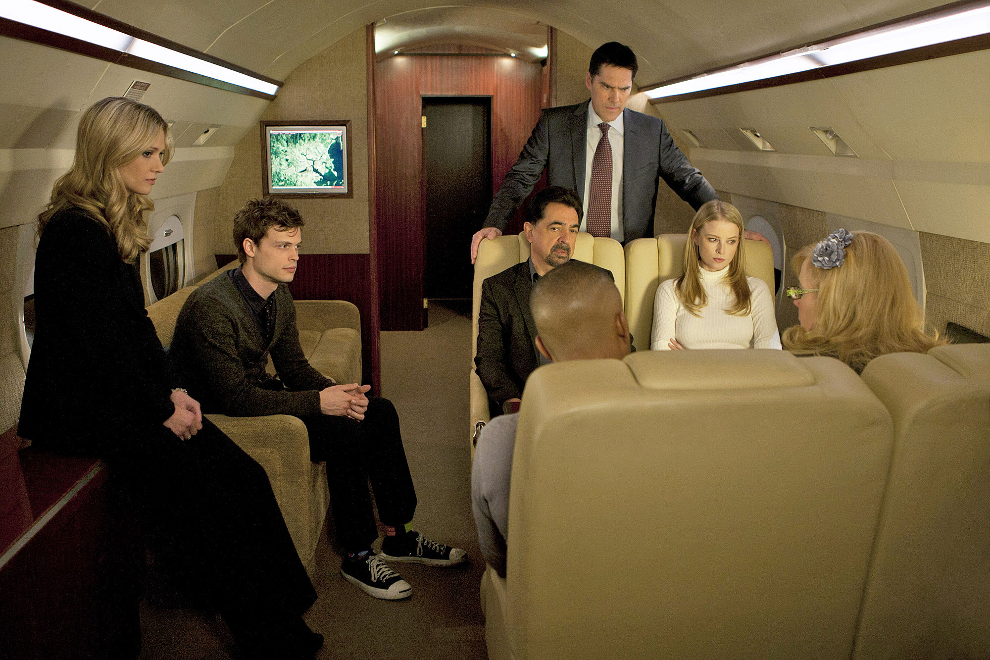 Still of Joe Mantegna, Thomas Gibson, A.J. Cook, Rachel Nichols and Matthew Gray Gubler in Nusikalstami protai (2005)