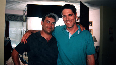 Director Paul Sullivan and Thomas Gibson take a break from shooting