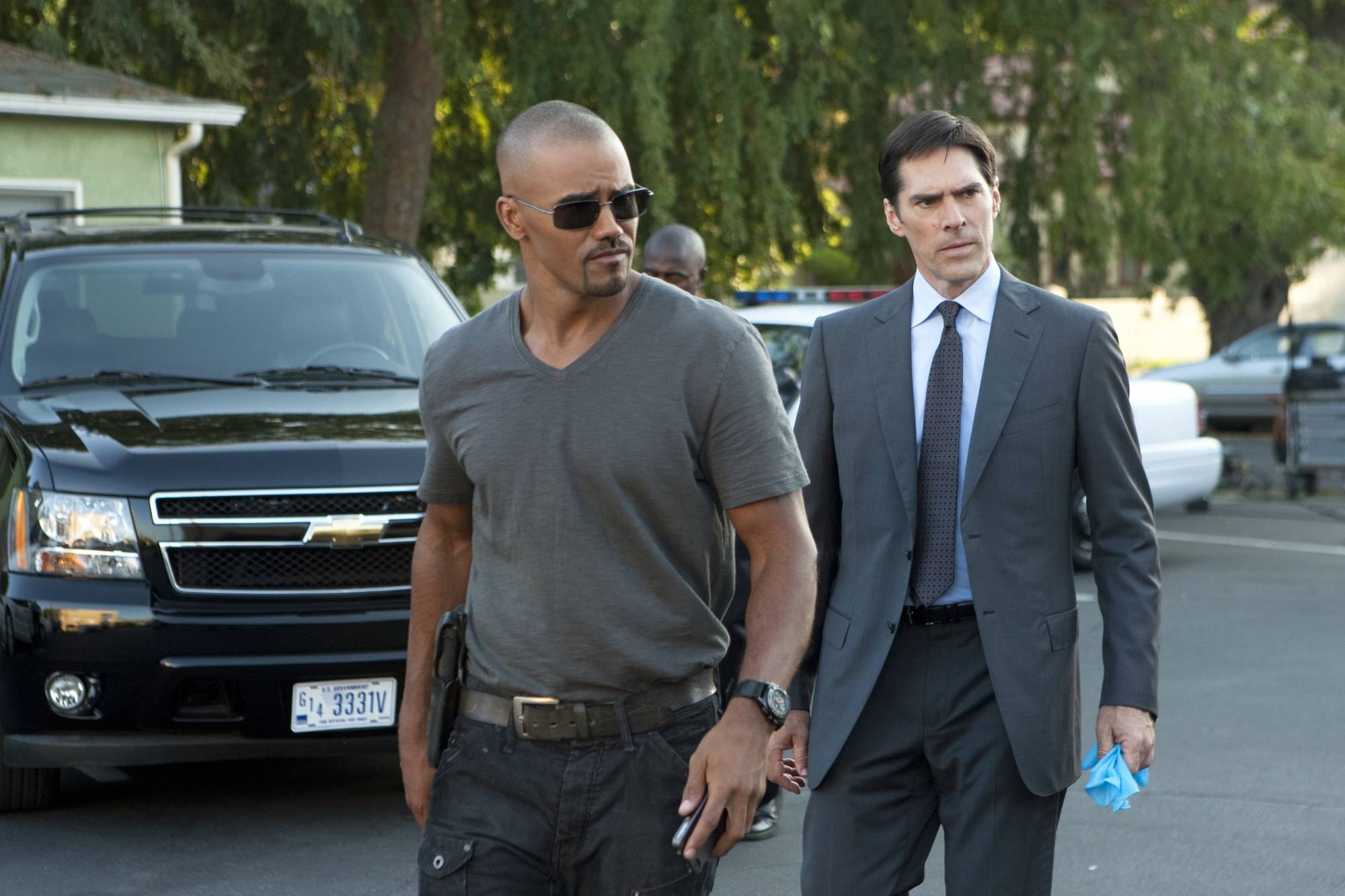 Still of Thomas Gibson and Shemar Moore in Nusikalstami protai (2005)