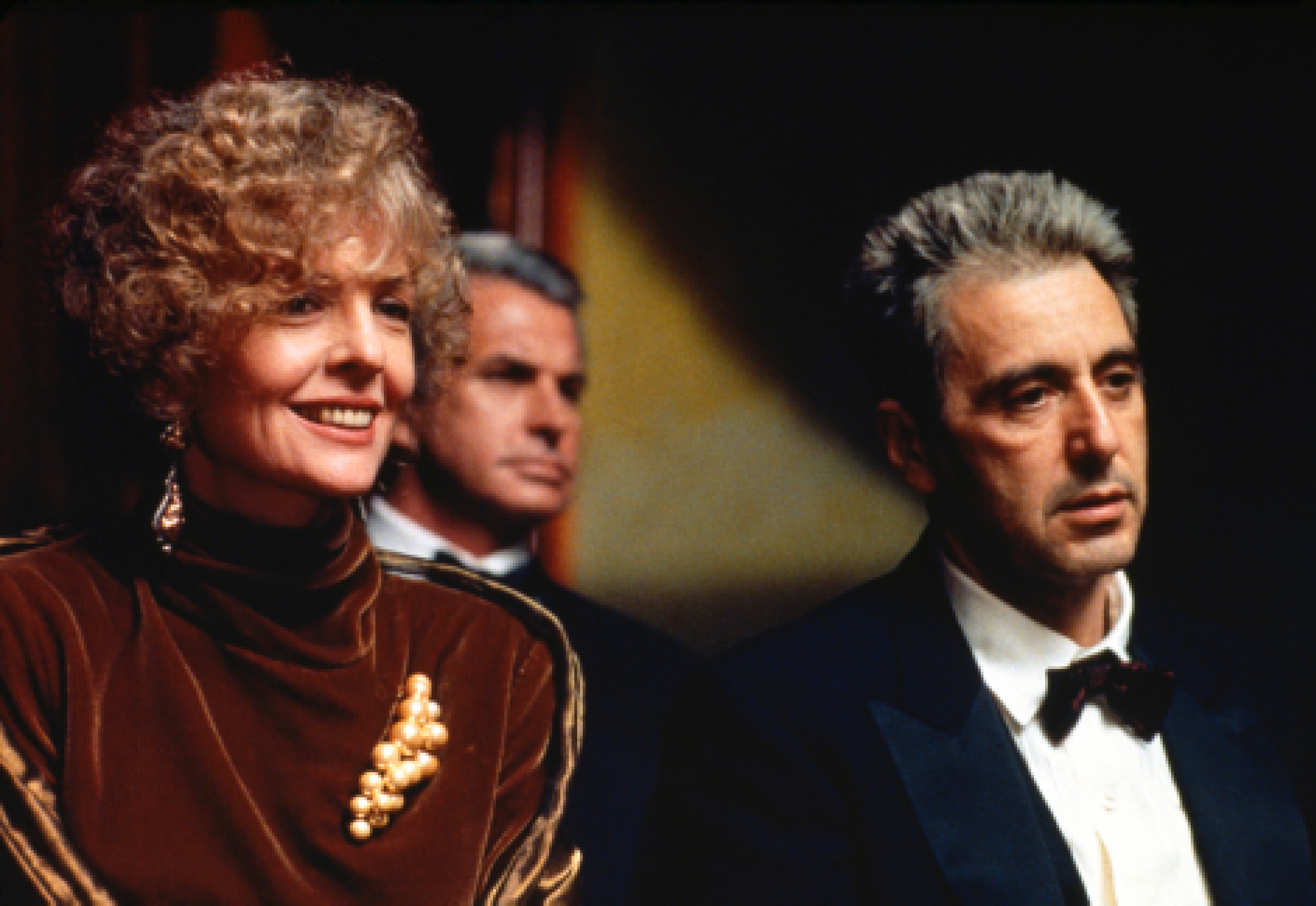 Still of Al Pacino, Diane Keaton and George Hamilton in Krikstatevis III (1990)