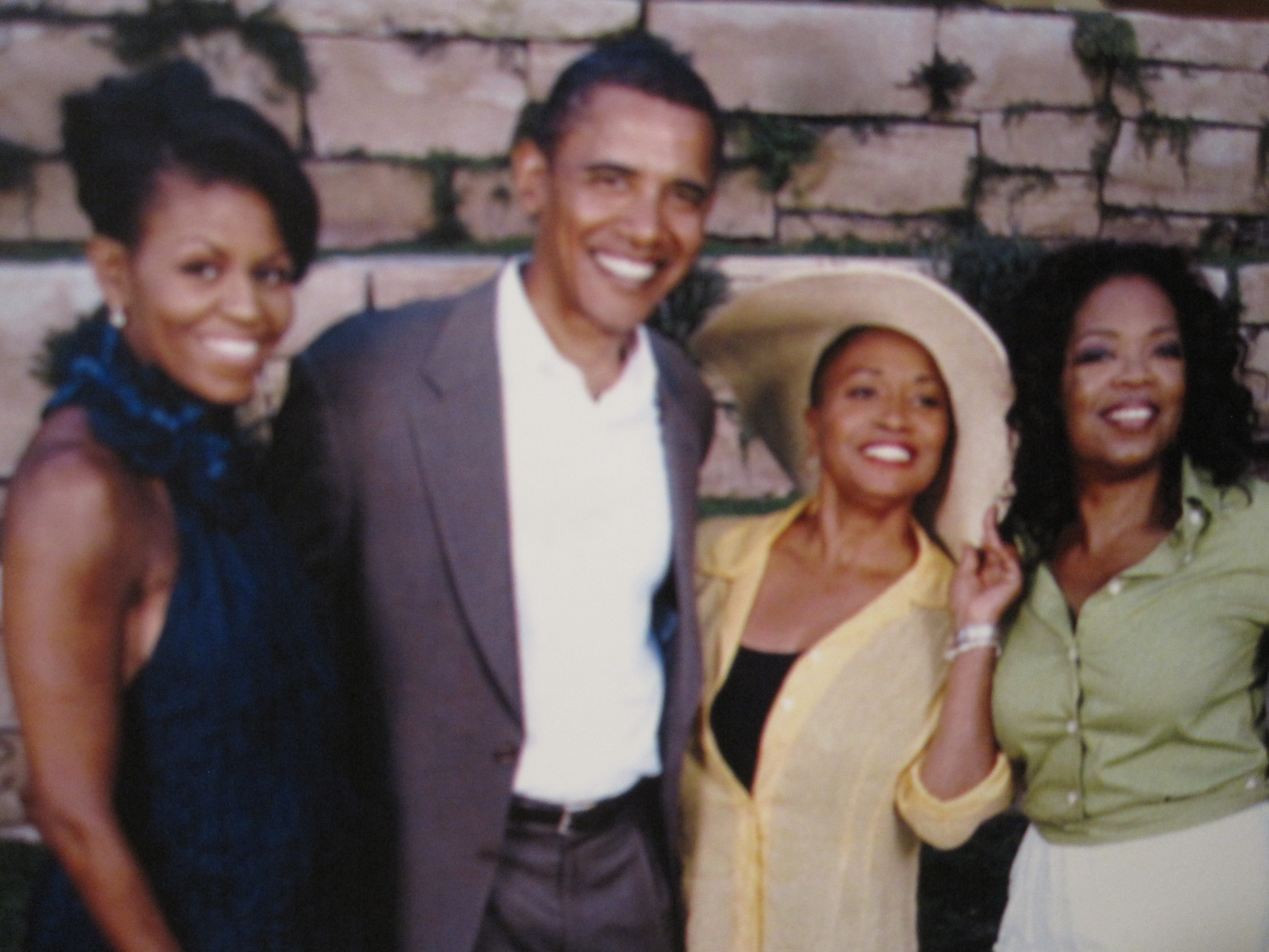 Jenifer Lewis with the President, Mrs. Obama and Oprah Winfrey at Ms. Winfrey's home in Montecito, Ca.