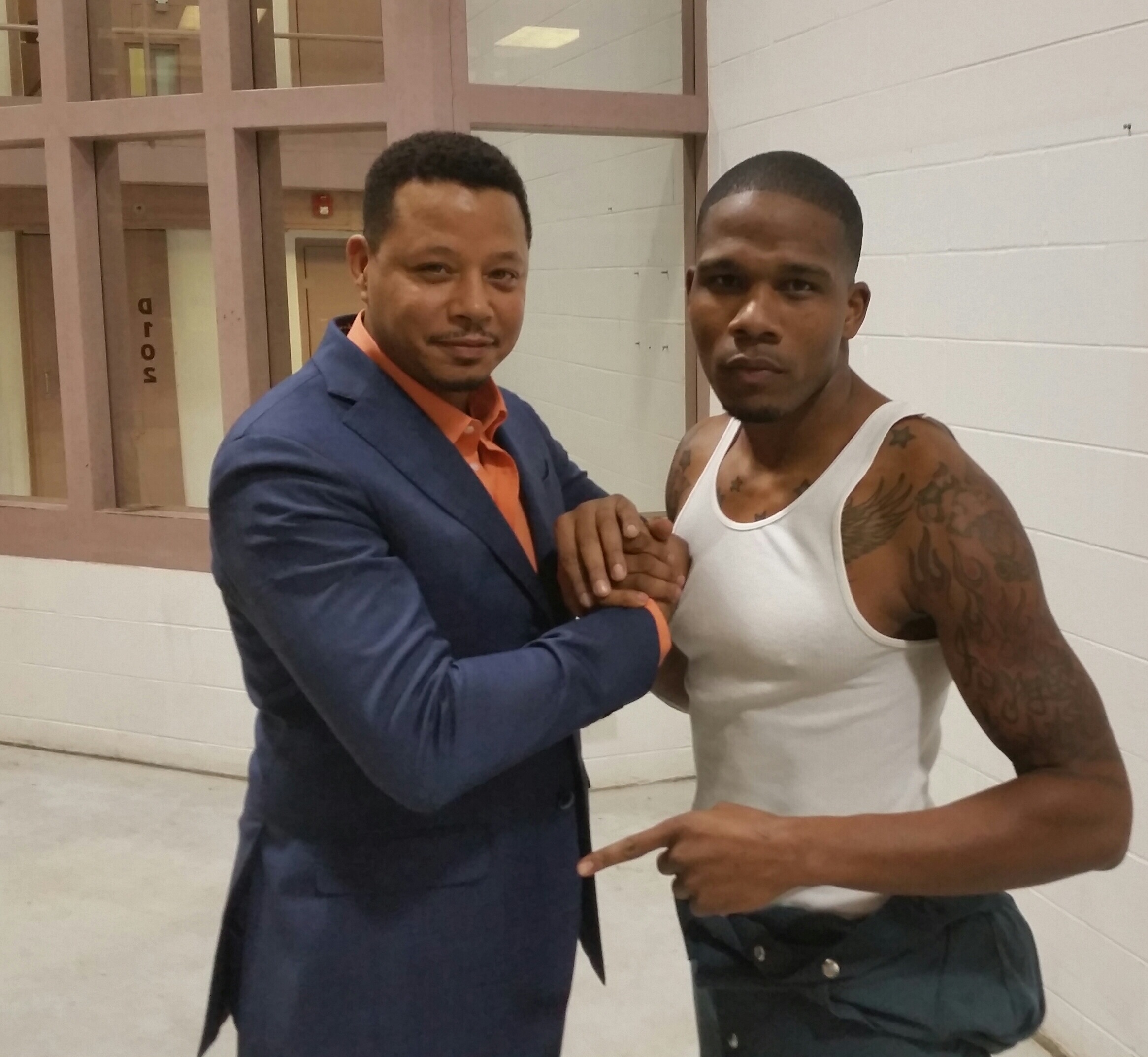 Terrance Howard and I on the set of Empire