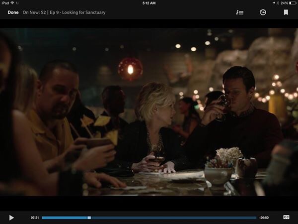 Restaurant patron in the background on Season 2. Episode 9 of 