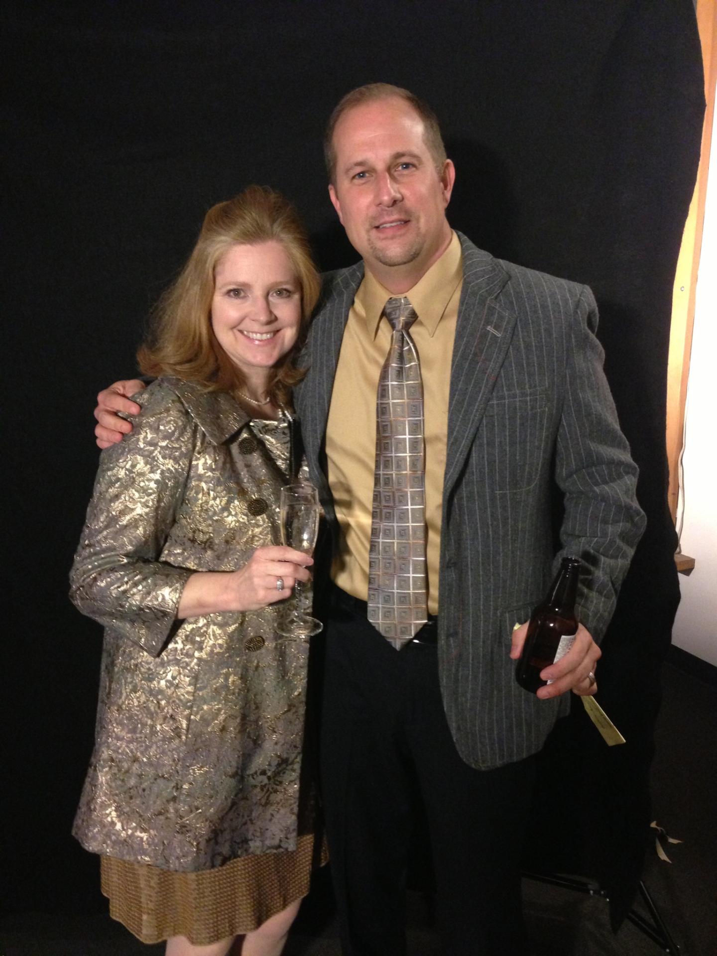 Amy Larson and Kevin Schuh, on set of Which Craft