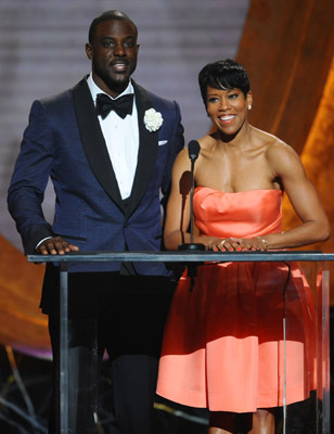 Regina King and Lance Gross