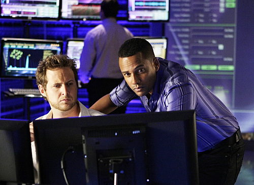 Still of Hill Harper and A.J. Buckley in CSI Niujorkas (2004)